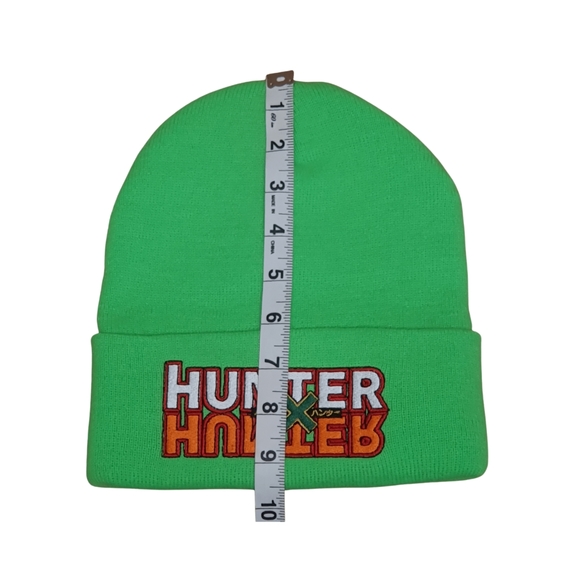 Hunter X Hunter Anime Logo Knit Cuff Lime Green Beanie Hat Cap Adult OSFM - Picture 2 of 4
